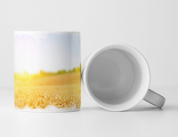 Paul Sinus Art Tasse Geschenk Landschaftsfotografie – Goldenes Weizenfeld bei blauem Himmel