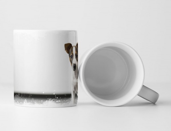 Paul Sinus Art Tasse Geschenk Tierfotografie – Süßer Hundewelpe vor weißer Wand