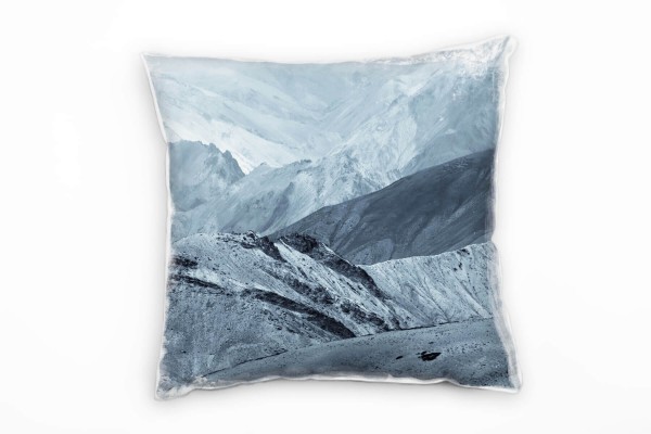 Paul Sinus Art Landschaft, Berge, Dunst, grau Deko Kissen 40x40cm für Couch Sofa Lounge Zierkissen