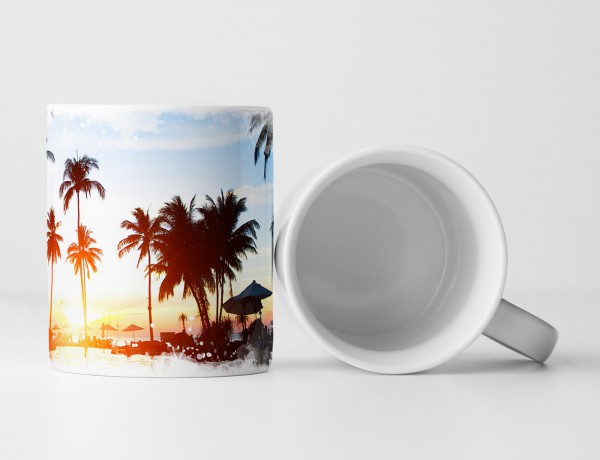 Paul Sinus Art Tasse Geschenk Landschaftsfotografie – Tropischer Sonnenaufgang im Beach Resort