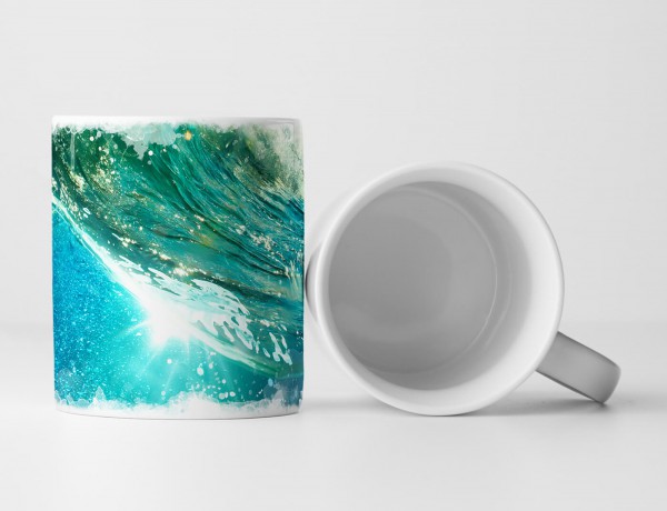 Paul Sinus Art Tasse Geschenk Künstlerische Fotografie – Klare blaue Meereswelle