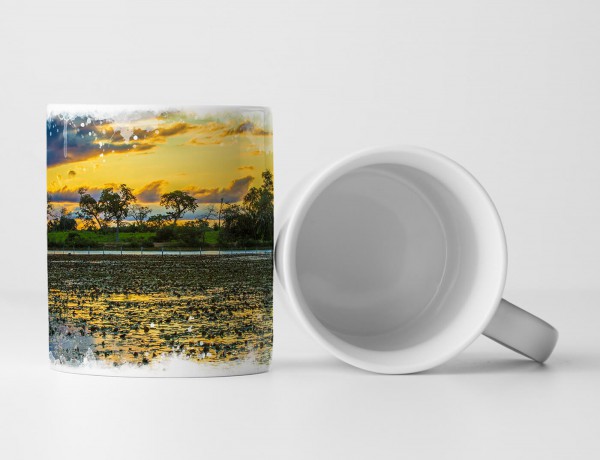 Paul Sinus Art Tasse Geschenk Landschaftsfotografie – Bunter Sonnenaufgang in Pantanal Brasilien