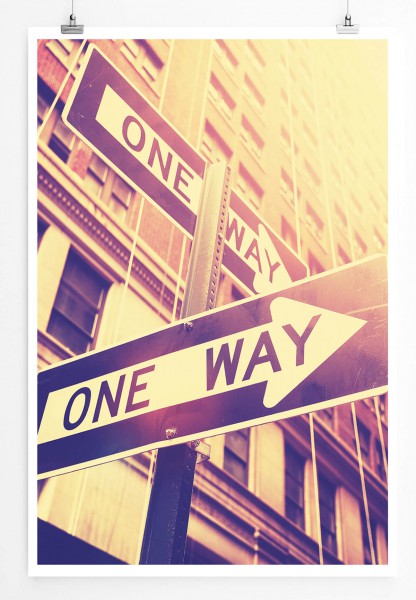 Paul Sinus Art One Way Schild NYC USA 60x90cm Poster