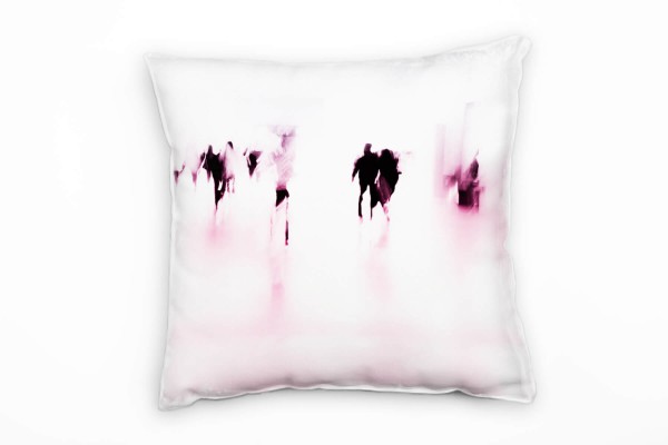 Paul Sinus Art Urban und City, Straße, verschwommen, blau, pink Deko Kissen 40x40cm für Couch Sofa Lounge Zierkisse