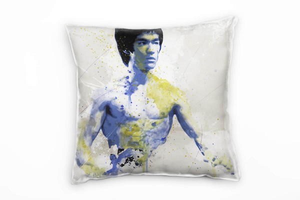 Paul Sinus Art Bruce Lee II Deko Kissen Bezug 40x40cm für Couch Sofa Lounge Zierkissen