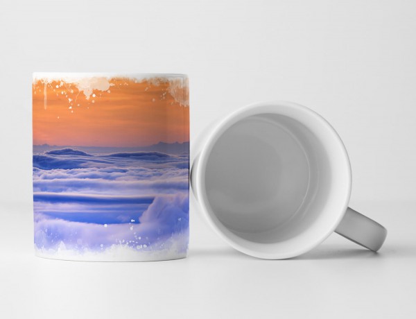 Paul Sinus Art Tasse Geschenk Landschaftsfotografie – Berglandschaft bedeckt von Wolken