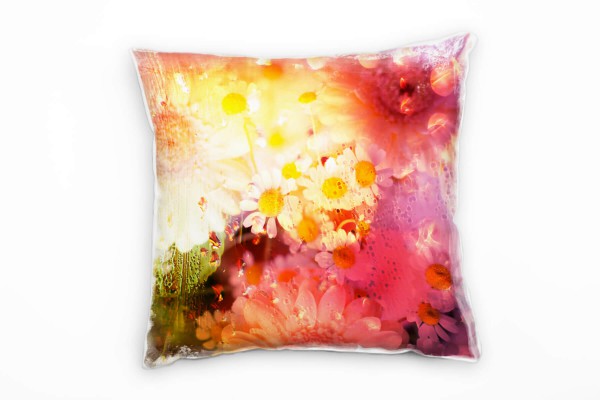 Paul Sinus Art Blumen, Abstrakt, bunt, Detailaufnahme, Wassertropfen Deko Kissen 40x40cm für Couch Sofa Lounge Zier