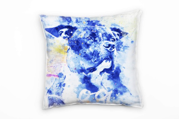 Paul Sinus Art Dog II Deko Kissen Bezug 40x40cm für Couch Sofa Lounge Zierkissen