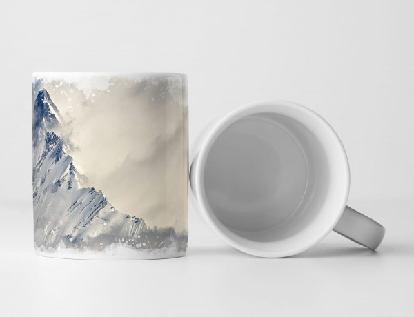 Paul Sinus Art Tasse Geschenk Landschaftsfotografie – Gebirge in Wolken