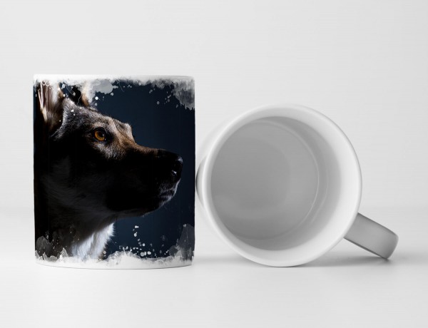 Paul Sinus Art Tasse Geschenk Tierfotografie - Wolfshund im Profil