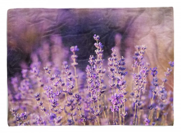 Paul Sinus Art Handtuch Strandhandtuch Saunatuch Kuscheldecke mit Fotomotiv Lavendel Blumen Sc