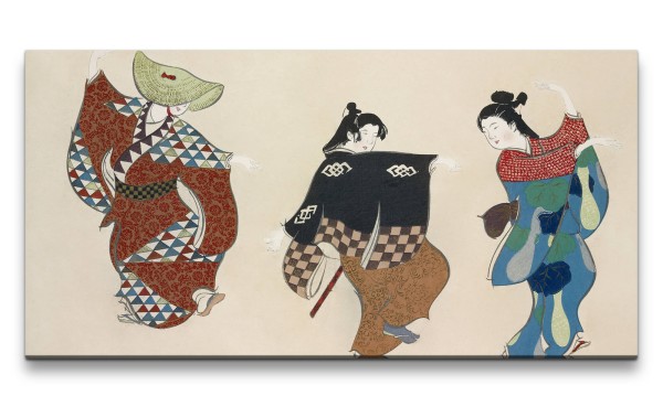 Paul Sinus Art Remaster 120x60cm Kamisaka Sekka traditionelle japanische Kunst tanzende Damen