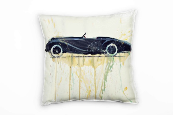 Paul Sinus Art Delahaye Oldtimer Deko Kissen Bezug 40x40cm für Couch Sofa Lounge Zierkissen