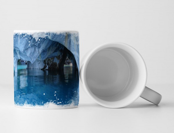 Paul Sinus Art Tasse Geschenk Landschaftsfotografie – Einzigartige blaue Marmorhöhle Pantagonien Chile