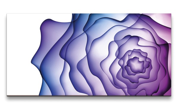 Paul Sinus Art Leinwandbild 120x60cm Abstrakte Kunst Blume Blüte Dekorativ Psychedelisch