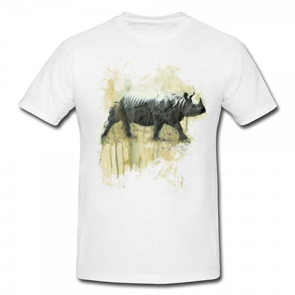 Paul Sinus Art Rhinoceros Premium Herren und Damen T-Shirt Motiv aus Paul Sinus Aquarell