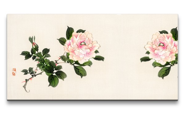 Paul Sinus Art Remaster 120x60cm Traditionelle japanische Kunst Zeitlos Beruhigend Harmonie Dekorativ Blumen Frühli