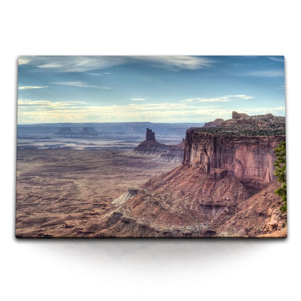 Paul Sinus Art 120x80cm Wandbild auf Leinwand Arizona Grand Canyon USA Sonnenuntergang Klippen