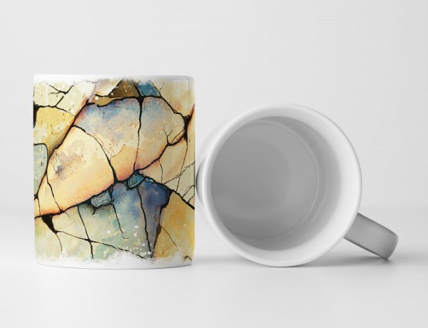 Paul Sinus Art Tasse Geschenk Illustration – Felsen am Strand