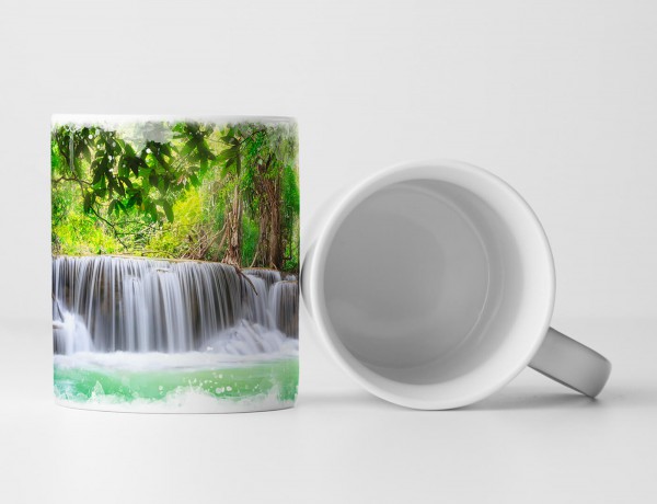 Paul Sinus Art Tasse Geschenk Landschaftsfotografie – Wasserfall in Kanjanaburi Thailand