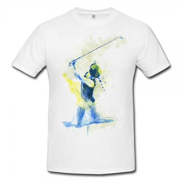 Paul Sinus Art Golf III Premium Herren und Damen T-Shirt Motiv aus Paul Sinus Aquarell