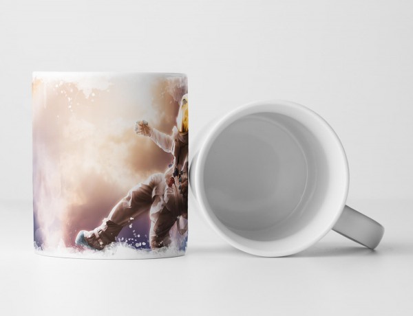 Paul Sinus Art Tasse Geschenk Digitale Grafik – Schwebender Astronaut im Weltall