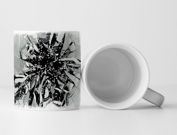 Paul Sinus Art Tasse Geschenk Abstraktes Bild – zersprungenes Glas