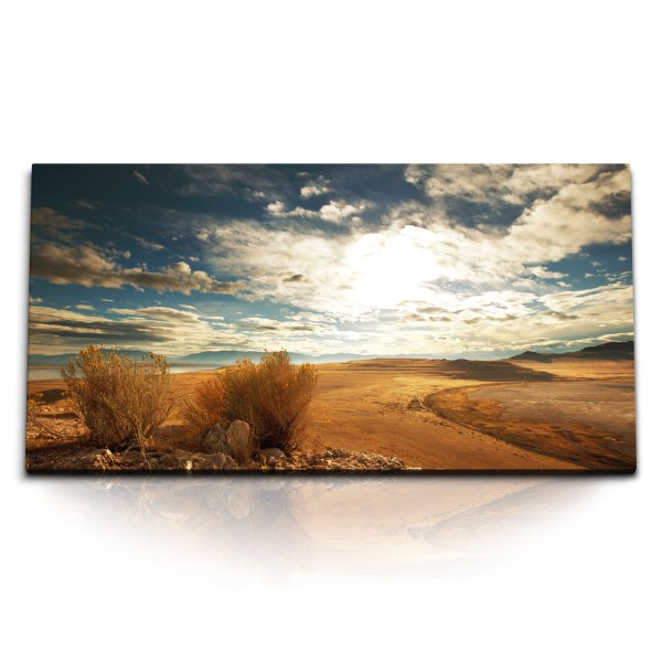 Paul Sinus Art Kunstdruck Bilder 120x60cm Mongolei Landschaftsbild Natur Horizont Sonnenuntergang