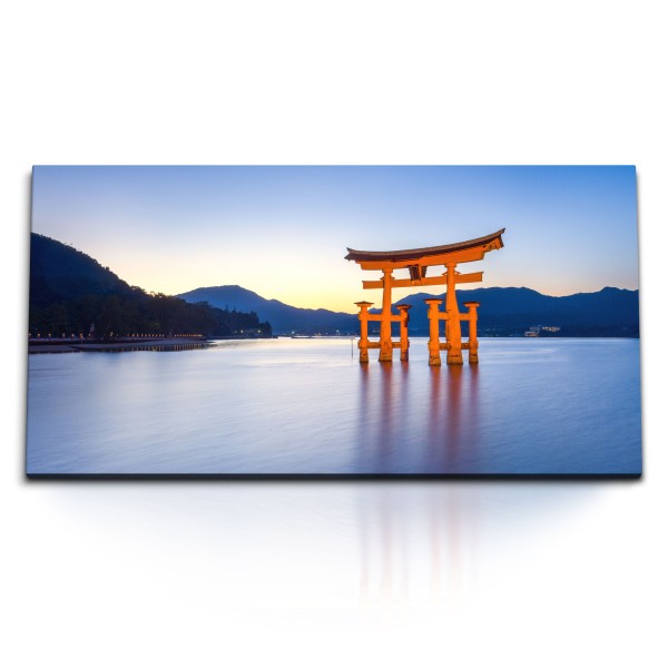 Paul Sinus Art Kunstdruck Bilder 120x60cm Japan roter Schrein Miyajima Tor Tempel See