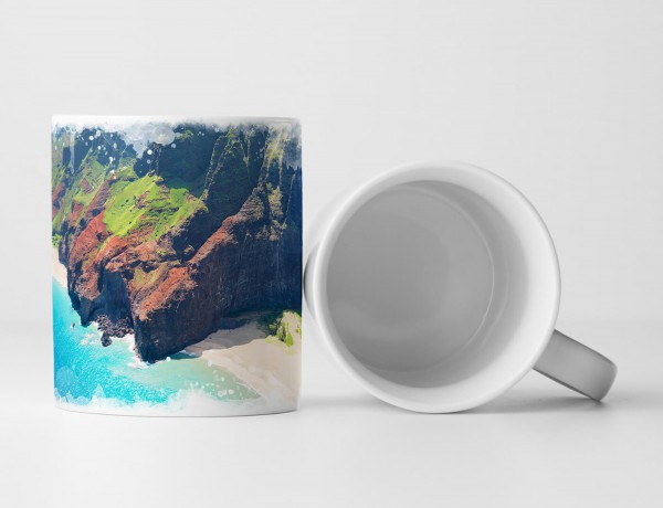 Paul Sinus Art Tasse Geschenk Landschaftsfotografie – Na Pali Küste auf der Kauai Insel Hawaii USA