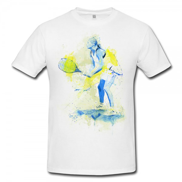 Paul Sinus Art Tennis Premium Herren und Damen T-Shirt Motiv aus Paul Sinus Aquarell