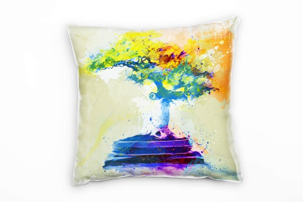 Paul Sinus Art Bonsai Deko Kissen Bezug 40x40cm für Couch Sofa Lounge Zierkissen