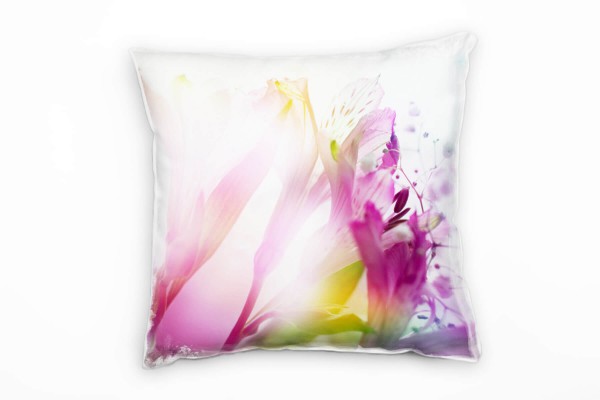 Paul Sinus Art Blumen, bunt, lichtdurchflutet, Sommer, farbenprächtig Deko Kissen 40x40cm für Couch Sofa Lounge Zie