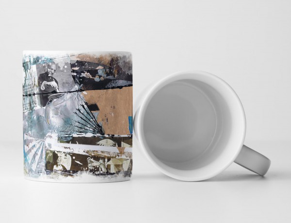 Paul Sinus Art Tasse Geschenk antike Abbildungen in pulverblau, peru, beige, schwarz, weiß