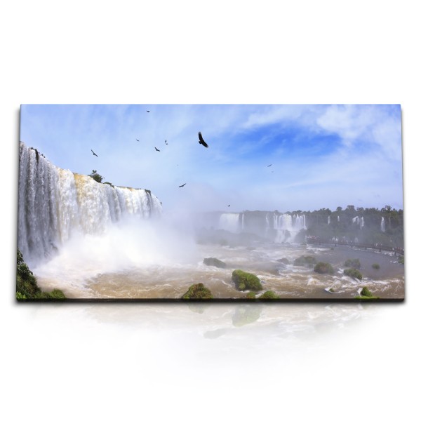 Paul Sinus Art Kunstdruck Bilder 120x60cm Iguazu Wasserfälle Argentinien Vögel Natur