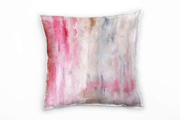 Paul Sinus Art Abstrakt, pink, grau, bunt Deko Kissen 40x40cm für Couch Sofa Lounge Zierkissen