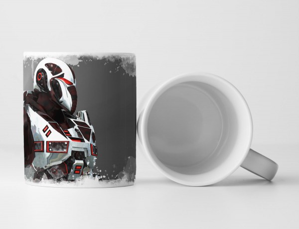 Paul Sinus Art Tasse Geschenk Futuristischer Cyborg Roboter Soldat