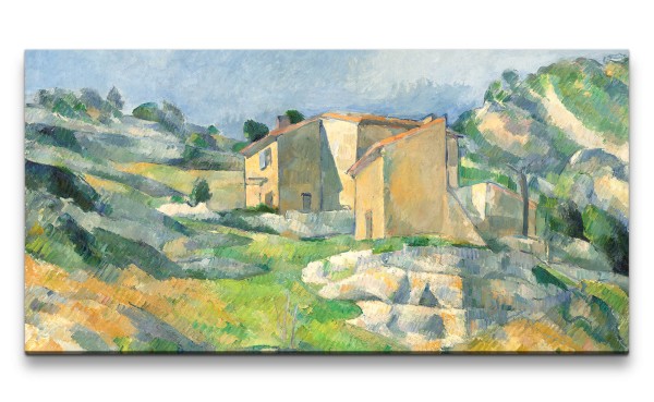 Paul Sinus Art Remaster 120x60cm Paul Cézanne weltberühmtes Wandbild Houses in Provence