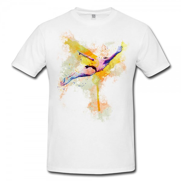 Paul Sinus Art Klippenspringer Herren und Damen T-Shirt Sport Motiv aus Paul Sinus Aquarell