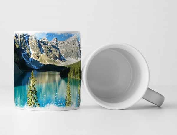 Paul Sinus Art Tasse Geschenk Landschaftsfotografie – Idyllischer Moraine See Banff-Nationalpark