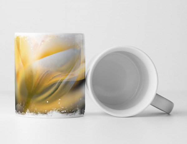 Paul Sinus Art Tasse Geschenk Naturfotografie – Weiße Blüten mit goldenem Schein