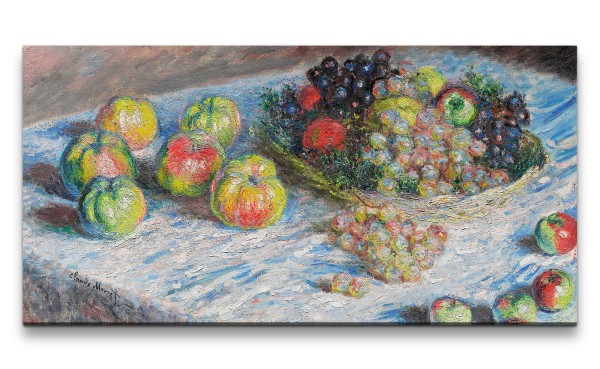 Paul Sinus Art Remaster 120x60cm Claude Monet Impressionismus weltberühmtes Wandbild Stillleben Früchte Äpfel Zeitl