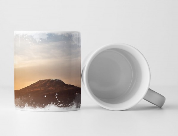 Paul Sinus Art Tasse Geschenk Landschaftsfotografie – Kilimanjaro beim Sonnenaufgang