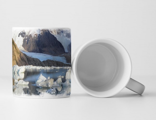 Paul Sinus Art Tasse Geschenk Landschaftsfotografie – Lagune am Torre See mit Bergen Argentinien