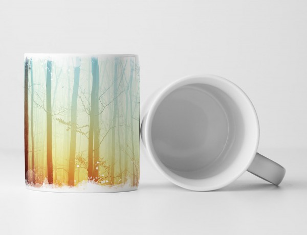 Paul Sinus Art Tasse Geschenk Landschaftsfotografie – Mystisches Licht im Nebelwald