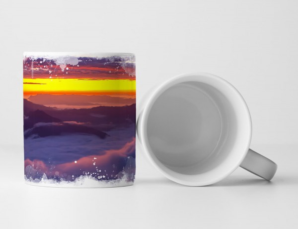 Paul Sinus Art Tasse Geschenk Landschaftsfotografie – Hellblauer Himmel über den Wolken