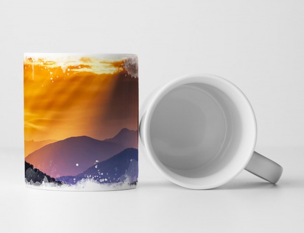 Paul Sinus Art Tasse Geschenk Landschaftsfotografie – Farbenfroher Herbstsonnenaufgang