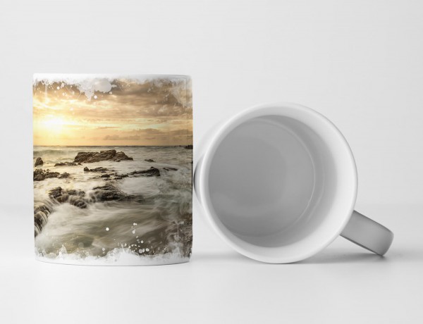 Paul Sinus Art Tasse Geschenk Landschaftsfotografie – Strand mit dramatischen Wellen