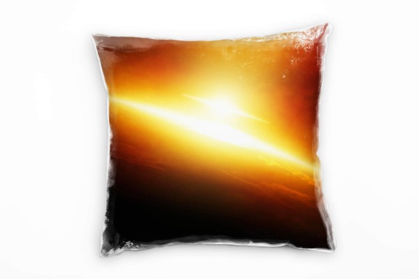 Paul Sinus Art Abstrakt, Natur, Sonnenaufgang, Erde, Universum Deko Kissen 40x40cm für Couch Sofa Lounge Zierkissen