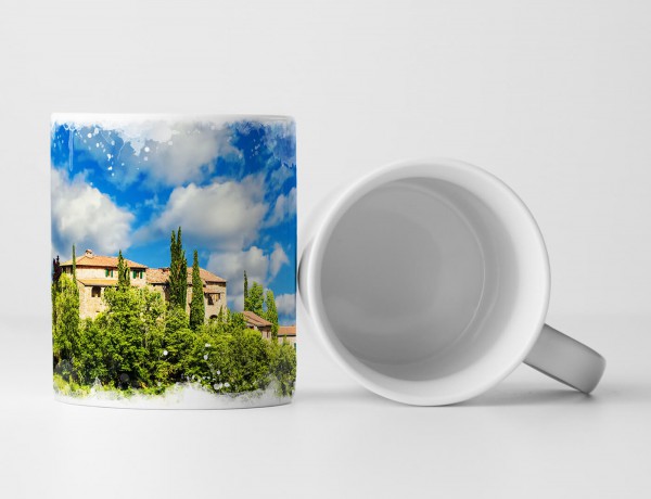 Paul Sinus Art Tasse Geschenk Landschaftsfotografie – Dorf in der Toskana Italien